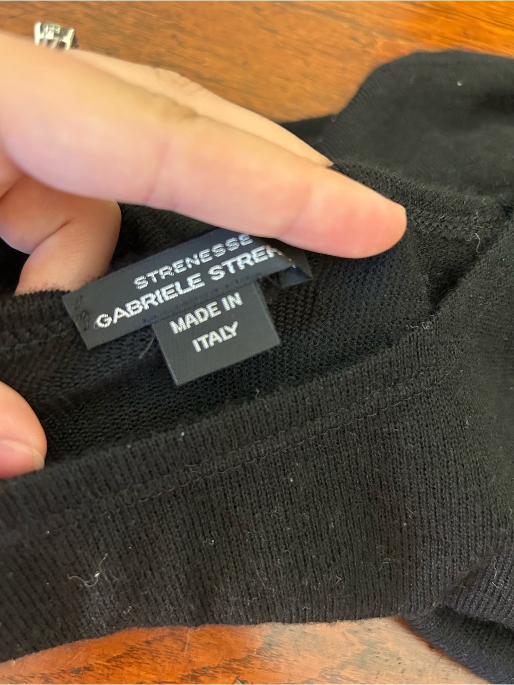 Strenesse Gabriele Strehle Black Fine Knit Long Sleeve Top